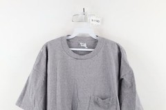 Vintage 90s Streetwear Mens XL Distressed Blank Pocket T-Shirt Heather Gray USA