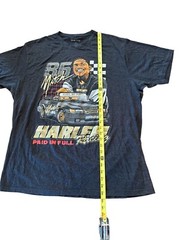 HARLEM HUSTLER MEN’S MITCH RACING MEGA PRINT T SHIRT PAID IN FULL RETRO RAP XL