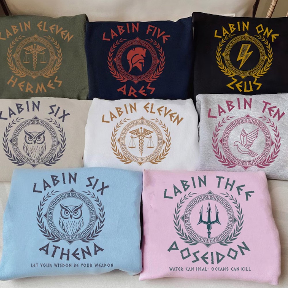 Vintage Camp Half-Blood Cabins Matching Tee, Percy Jackson and The Olympians Fan