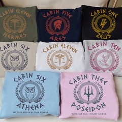 Vintage Camp Half-Blood Cabins Matching Tee, Percy Jackson and The Olympians Fan