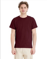 Hanes 5170 5XL EcoSmart Crewneck Short Sleeve Tee Pit to Pit 31″ Unisex Maroon