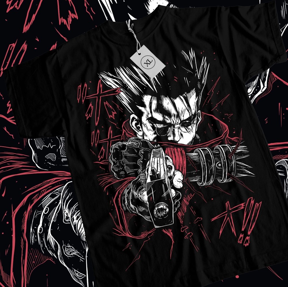 Anime Trigun Vash The Stampede Moon T-shirt Manga Shirts Men Women Unisex #1