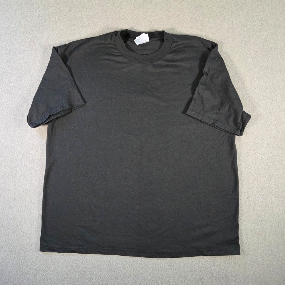 Vintage Hanes T Shirt Mens XL Black Blank Crewneck Heavyweight 50/50 Made USA