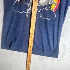 Marvel T-Shirt Mens Small Deadpool Riding Unicorn Rainbow Blue Heather Graphic