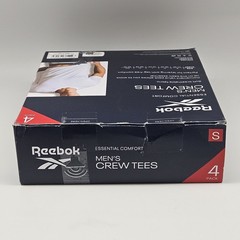 4Pk REEBOK Comfort Men S M L White Gray Black Crew Neck Tag-Free Cotton T Shirts