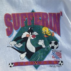 Deadstock Vintage 1994 World Cup USA Football, Looney Tunes Giant T Shirt