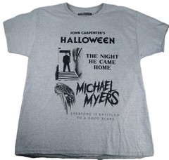 John Carpenter’s Halloween Michael Myers He Came Home Men’s L T-Shirt Gray Short