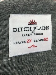 New Men’s 2X Ditch Plains Black & White Strip & Floral Print T-Shirt