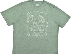 Lucky Brand Men’s Lucky Label Green Short Sleeve Crew Neck Size 2XLT NEW