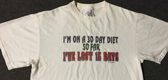 Vtg 90s Im On A 30 Day Diet Ive Lost 15 Days Faded Shirt M Sarcasm Funny Saying