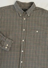 Orvis Country Twill Shirt Men L Check ButtonDown Long Sleeve Casual Dress Cotton