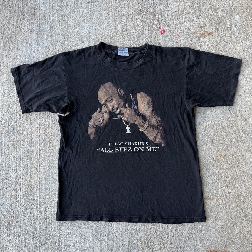 Vintage 1996 Tupac All Eyez On Me Album Promo Rap Ty Shirt Hip Hop DRY ROT