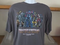 Transformers Rise of the Beast T-Shirt Movie Promo Grey Unicron Autobot 2XL