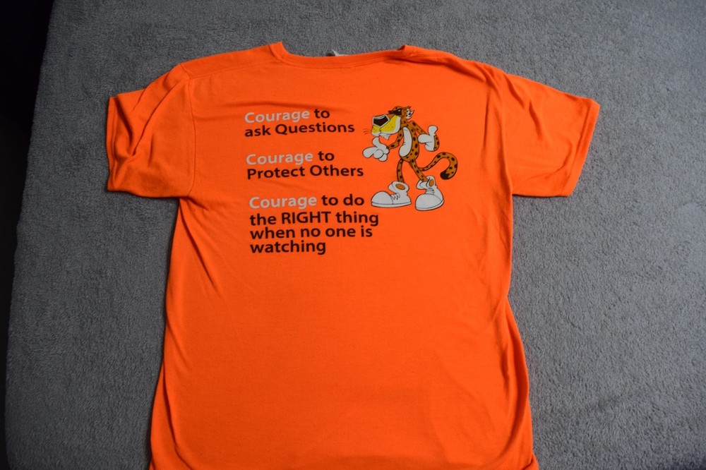 Frito-Lay Courage Bright Orange Men’s Medium T-Shirt By Jerzees Dri-Power M