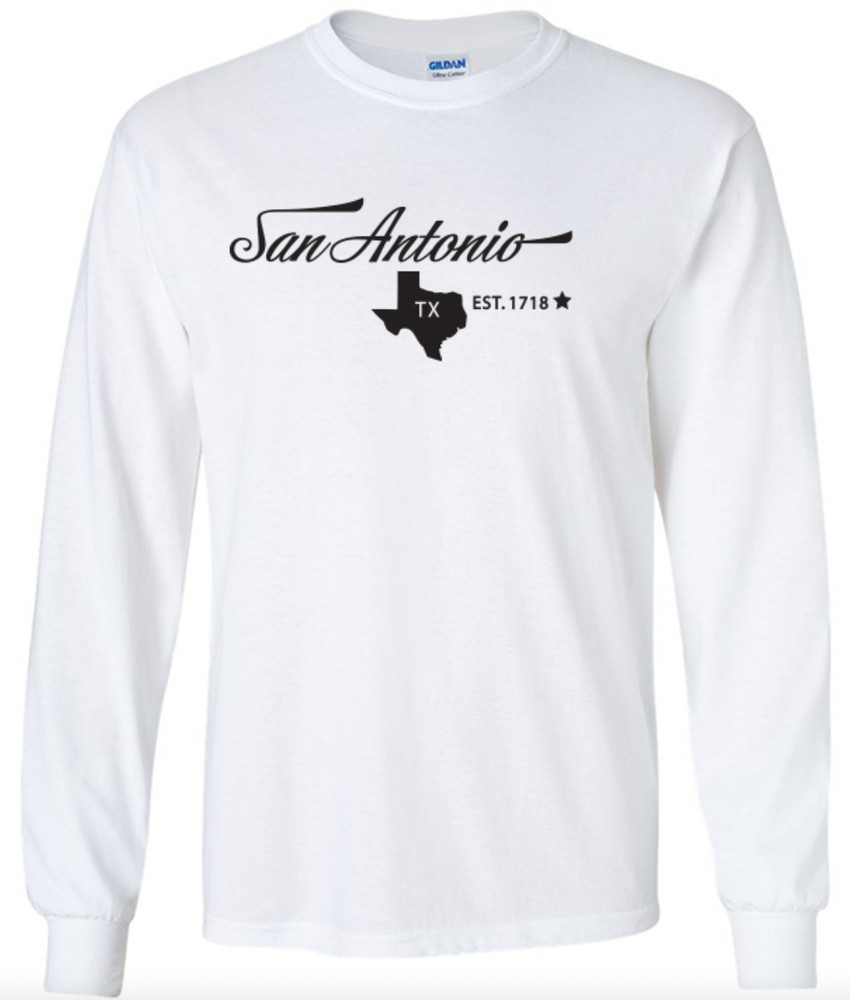 San Antonio Texas State T-Shirt Long Sleeve Graphic tee Unisex apparel Text