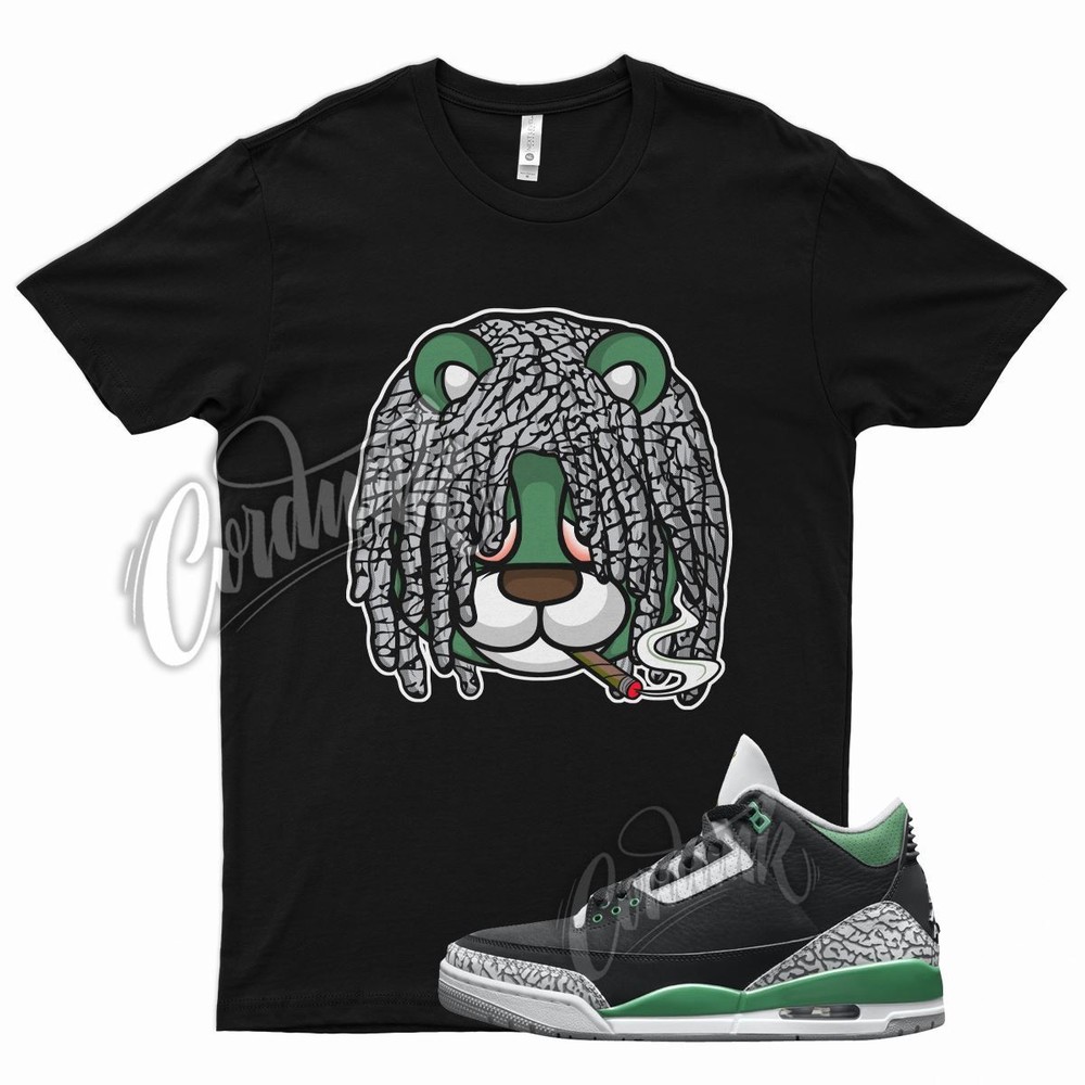 Black DREAD T Shirt for Air J1 3 Pine Green Cement Grey White Stadium Noble