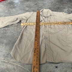 Vintage distressed US Army military shirt flaws vtg retro 40s 50s L/XL