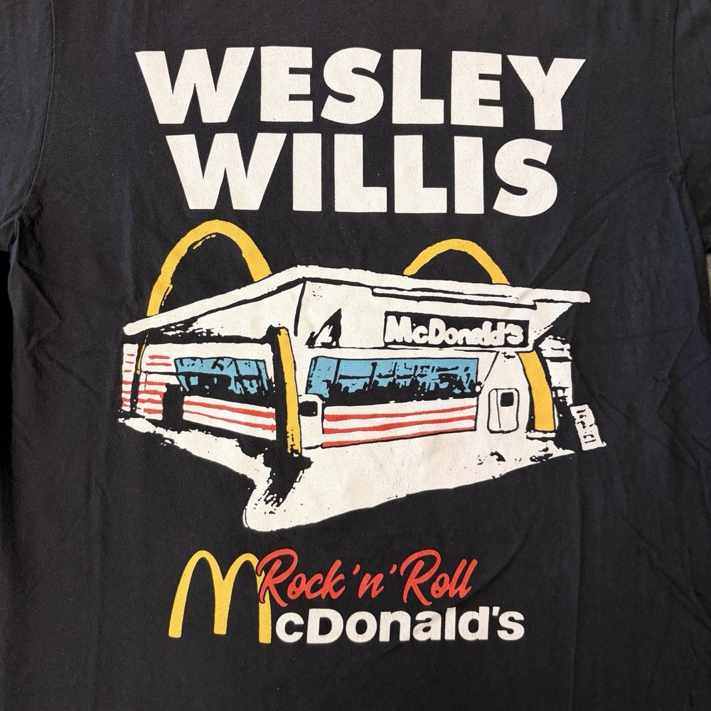 Wesley Willis Rock ‘n’ Roll McDonald’s Double Sided Graphic T Shirt XL Black