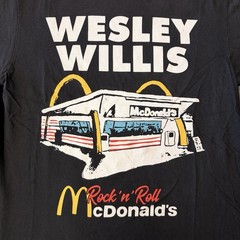 Wesley Willis Rock ‘n’ Roll McDonald’s Double Sided Graphic T Shirt XL Black