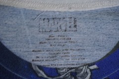 Marvel Spiderman Shirt Mens Medium Blue All Over Print Front and Back Wrap