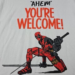 Marvel Deadpool T Shirt MENS XL White CASUAL Comics Retro MOVIE Disney tee NWT