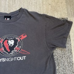 Vintage Boys Night Out Pop Punk Gray Sun Faded Giant Tag Tee Size Medium Unisex