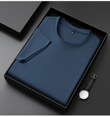 Summer fashion Men Mulberry Silk T-Shirt Short Sleeve Luxury Soft Breathable Tee