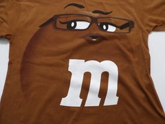 Adult Unisex Brown Small M&M’s Face T-Shirt