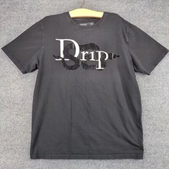 Hudson Outerwear Mens Snake Drip T-Shirt Black XL Short Sleeve Rhinestone Cotton