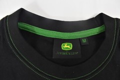 John Deere Mens Embroidered Logo Black Tee Shirt New S, M
