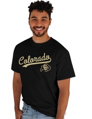 Blue 84 Mens Colorado Buffaloes T-Shirt Cursive Team Color Team Color Small