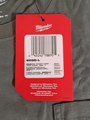 Milwaukee Tools GridIron Work Pocket T Shirt Short Sleeve Size L Color Gray