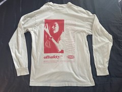 AALIYAH White NAILS DID Long Sleeve T-Shirt x OFF SAFETY 8MM SHOW Sz-M Hip Hop