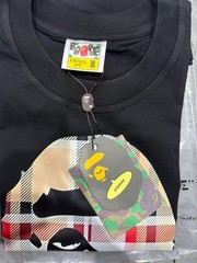BAPE Check Ape Head T-Shirt Black Multi Beige | A Bathing Ape Medium Size