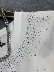 Men Fashion Luxury Trend Cross Wing Drills Rhinestone Diamond Streetwear T-Shirt