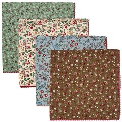 4 PCS 100% Cotton Bandanas Women 21×21 Inch Assorted Floral Head Scarves