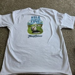 Tommy Bahama Men’s LG Crew Neck Short Sleeve White Cotton Knit Golf Graphic Tee