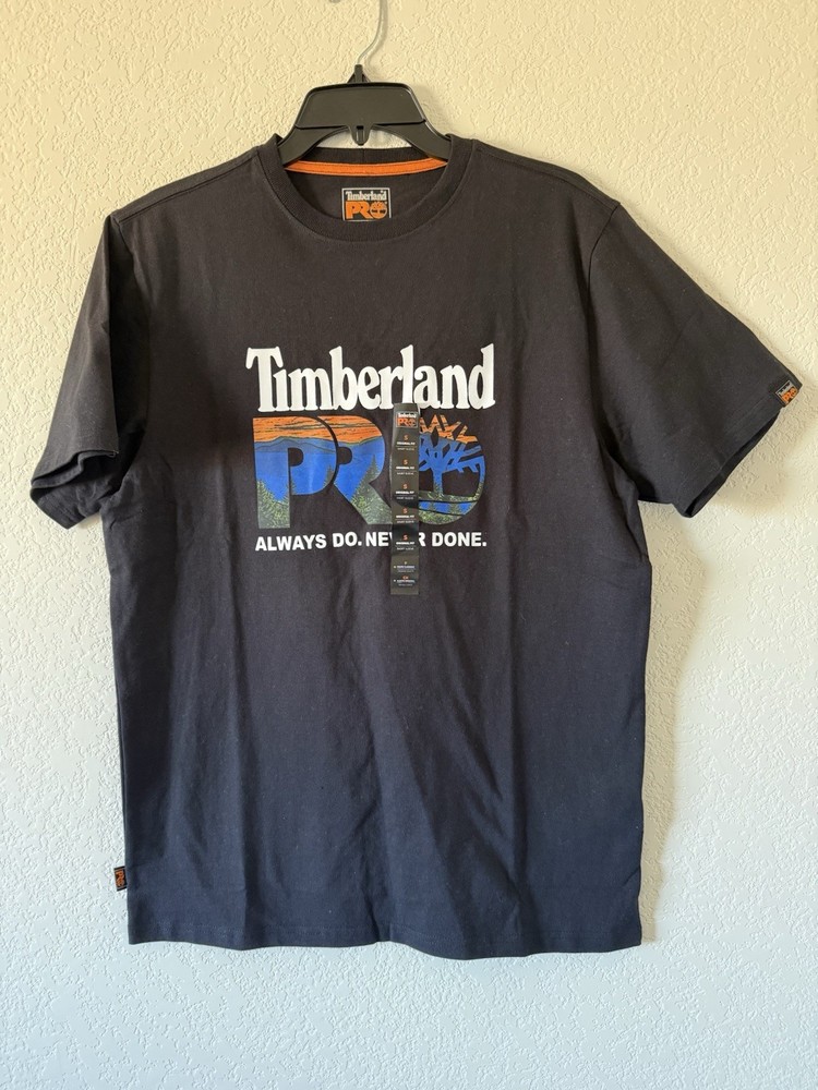 Men’s Timberland PRO Core Logo T-Shirt Athletic Fit Black NWT Men’s Size Small