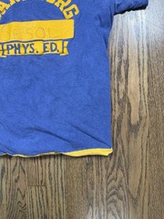 Vintage 60s 70s Sandburg High School Phys. Ed. Blue/ Yellow T Shirt Size Medium
