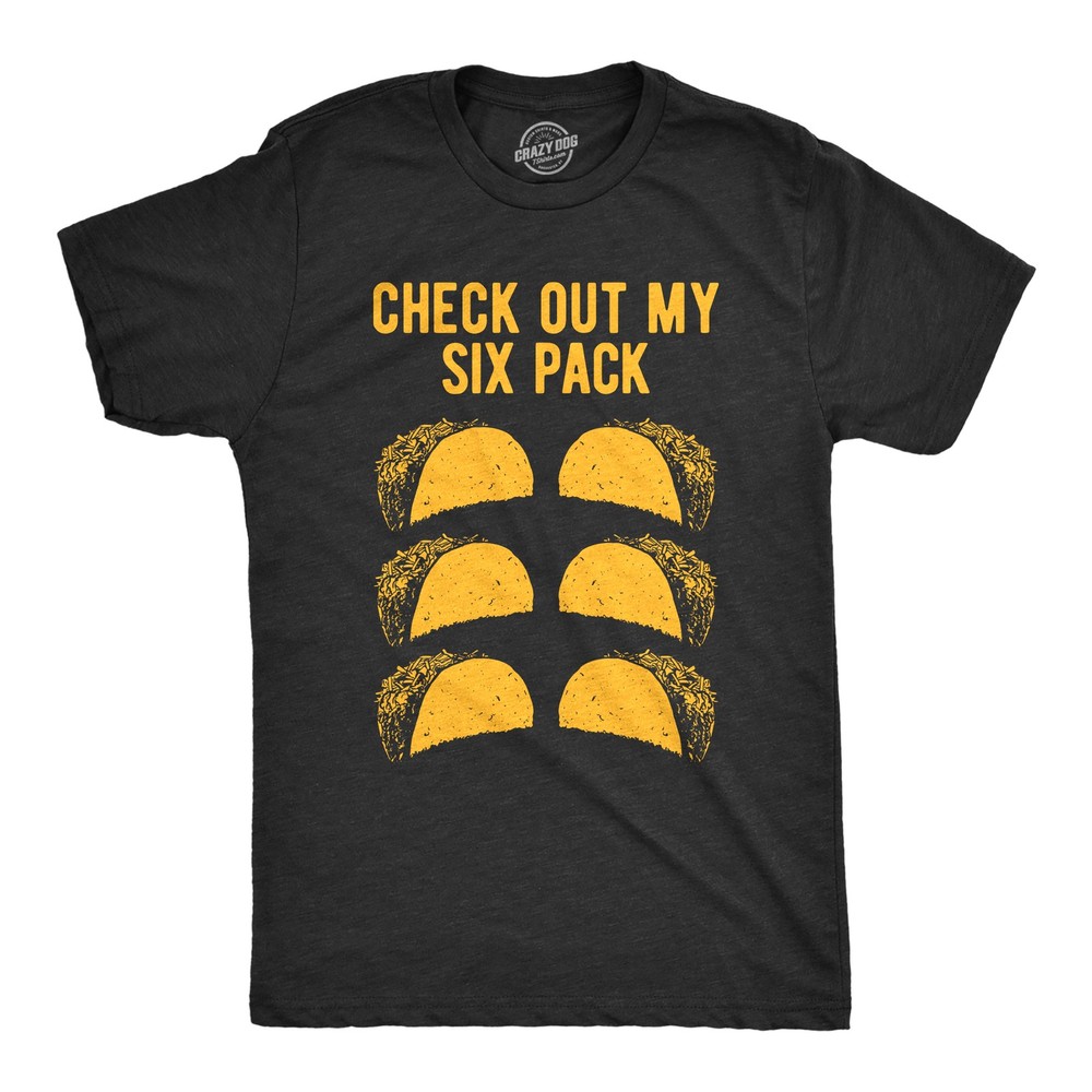 Mens Check Out My Six Pack T Shirt Funny Taco Tuesday Tee