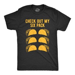 Mens Check Out My Six Pack T Shirt Funny Taco Tuesday Tee
