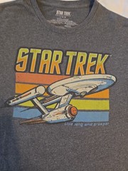Star Trek Distressed Vintage Look T-Shirt L Gray