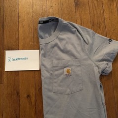 Carhartt Force Men’s S Blue Pocket Logo Crew Neck Short Sleeve Cotton Tee