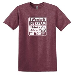 I wonder if Ice Cream thinks about me too – Adult Unisex Soft T-shirt