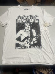 Lucky Brand AC/DC Back In Black Graphic Band T-Shirt White NWT Men’s Large