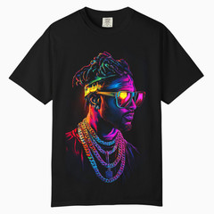 Urban Neon Hip Hop Art Men’s Tee, Comfort Colors T Shirt, Unisex Streetwear Tee