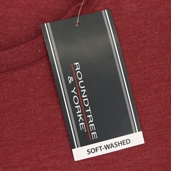 Roundtree & Yorke Men’s Short-Sleeve Shirt L Red Heather Soft-Washed NWT