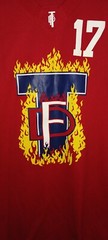 Fire Dept. #17 Mens XL 48″ Chest Red White Jersey Basketball Teamwork Shirt USA