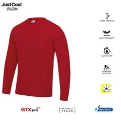 Mens Long Sleeve Polyester T Shirt Cool Quick Dry Wicking Training Top AWDis