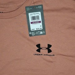 1326799-696 Mens’ (2XL) UA Sportstyle Left Chest T-Shirt, Canyon Pink/Black